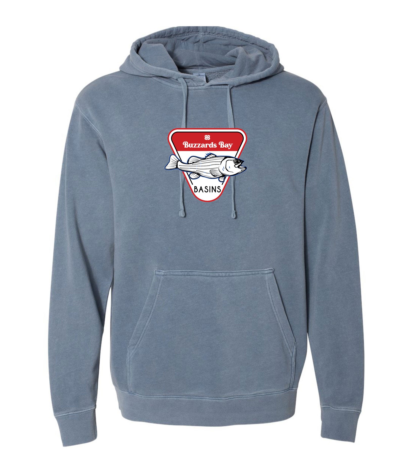 Buzzards Bay Basins Pigment Dyed Slate Blue Hoodie