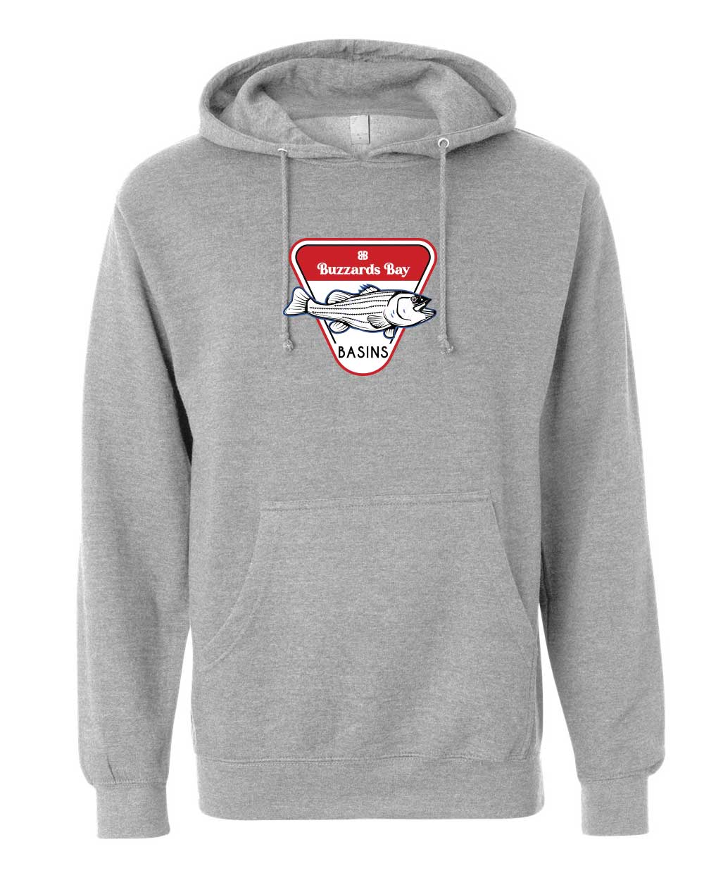 Buzzards Bay Basins Mid-weight Gun Metal Heather Hoodie